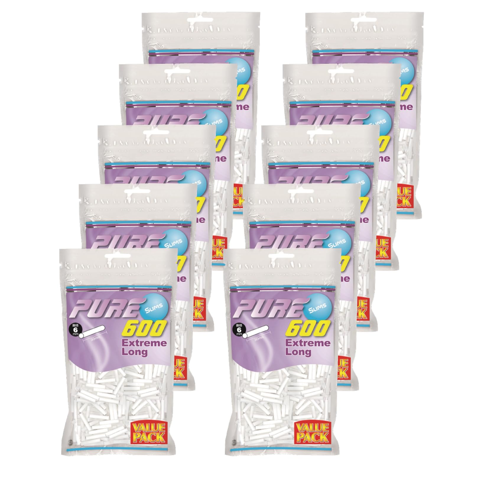 Amazon.co.jp: 10個セット PURE 手巻き用 スリムフィルター 6mm x 30mm